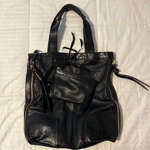 Large black leather Foley + Corinna leather tote